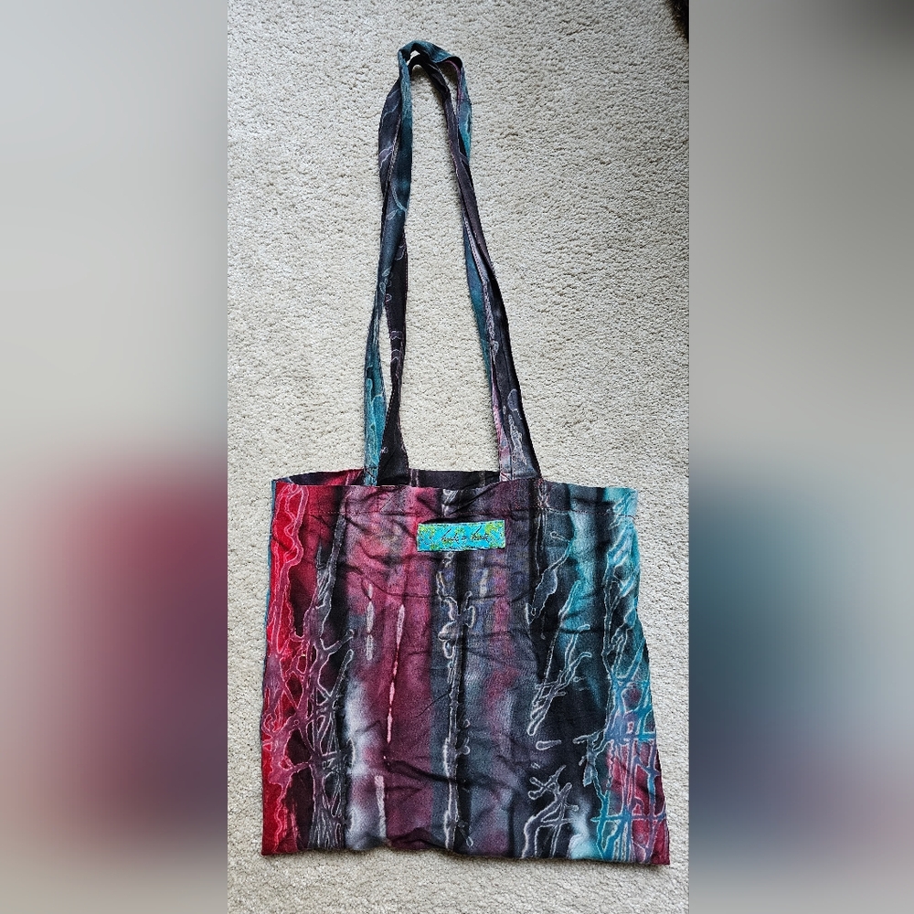 Hands To Heart Tie Dye Boho Shoulder Tote Bag